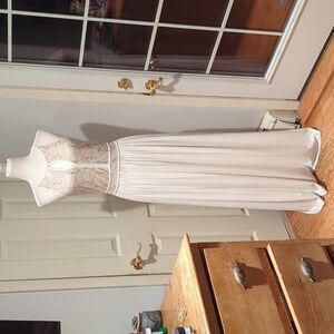 Morgan & Co. Ivory Sequin Lace Dress